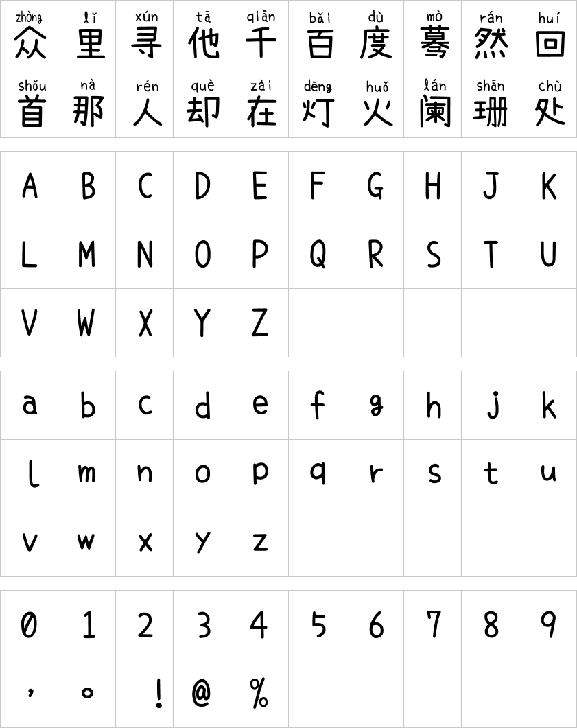 萌神手写体