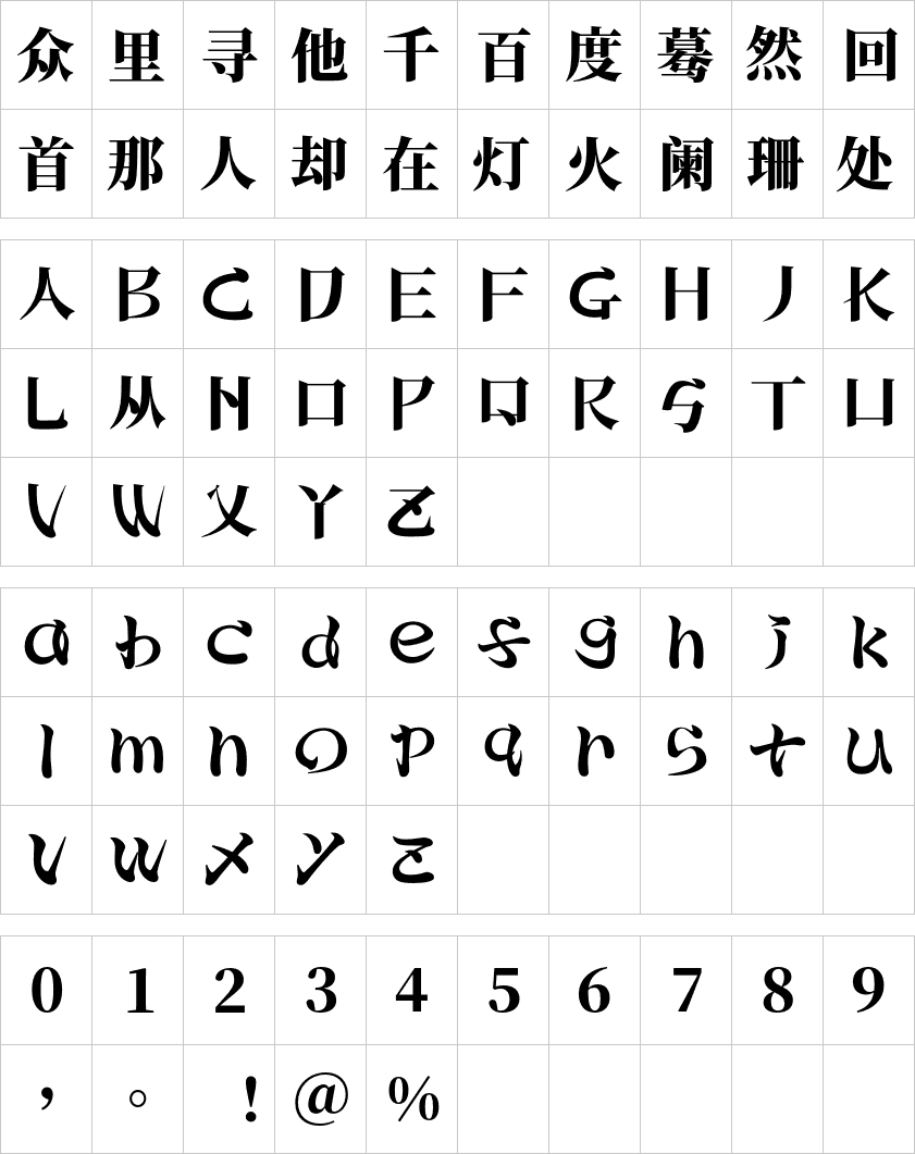 明朝体風欧文フォント