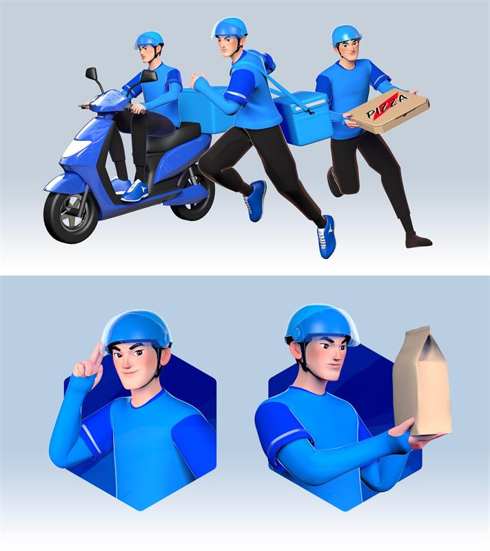 实战案例!饿了么蓝骑士 IP 视觉设计流程大揭秘!