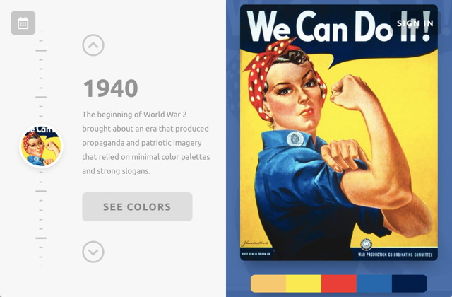 色彩时光机!可查询每个时代流行配色组合的 Color Leap