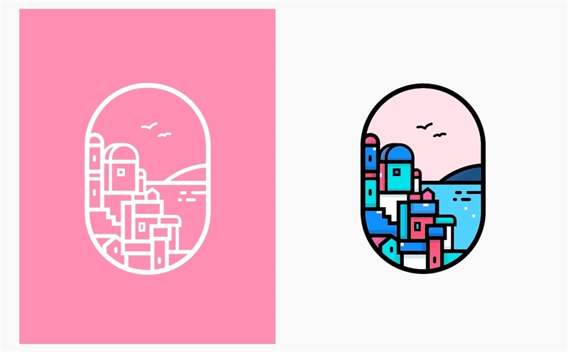 如何从零开始绘制线性插画风景?来看高手的设计思路总结!