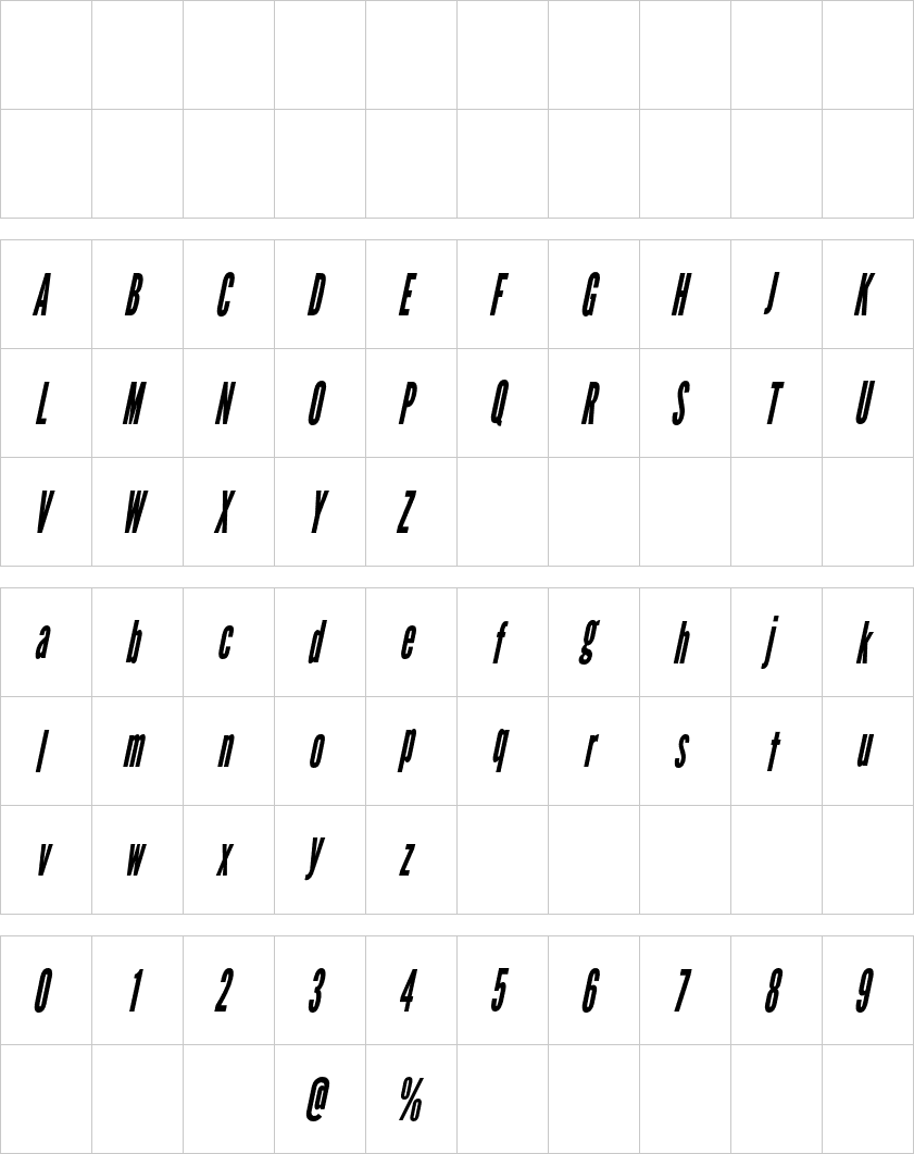 League Gothic Condensed Italic